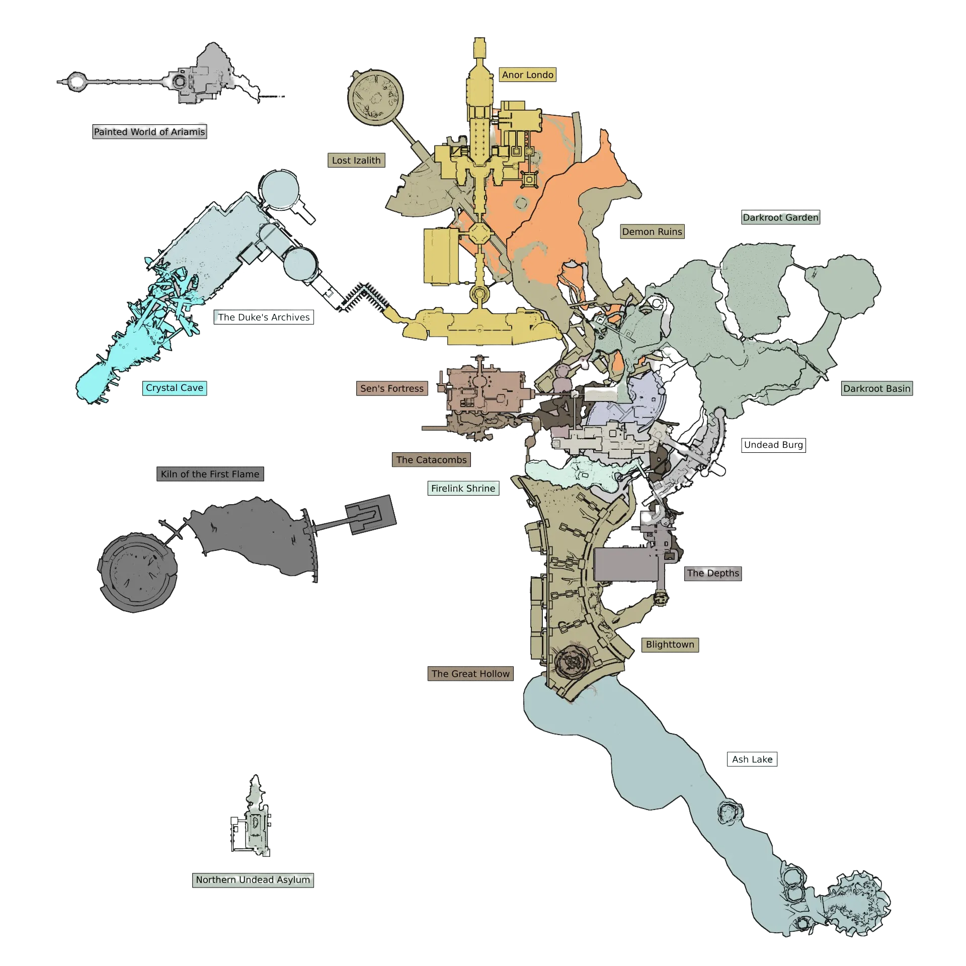 Lordran&#x27;s map