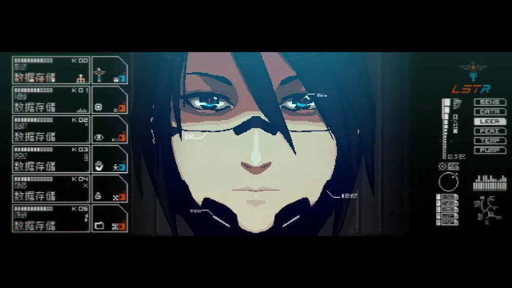 A close-up of Elster, the main character.